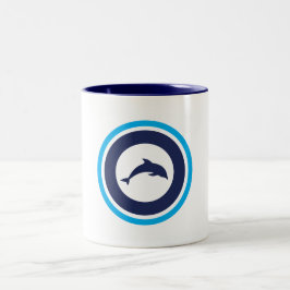 PJK 11oz Mug / dolphin logo / blue inside Två-Tonad Mugg