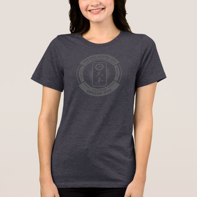 PJK Damgrå Bella+Canvas / logotyp & kanji /  T Shirt (Framsida)