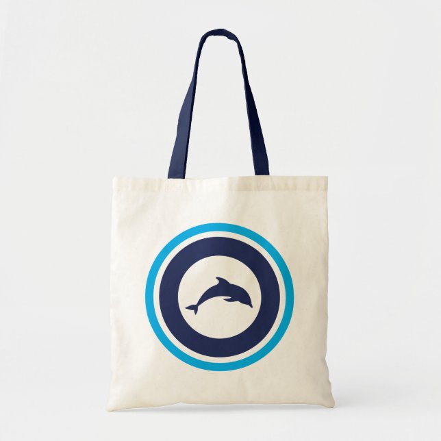 PJK Tote Bag / Dolphin & Kanji Design Tygkasse (Framsidan)