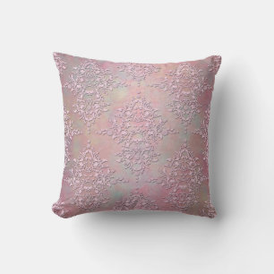 Pjonkig Antik Rosa Aurora Blommig Damask Kudde