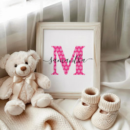 Pjonkiga Rosa Prickiga Monogram Poster