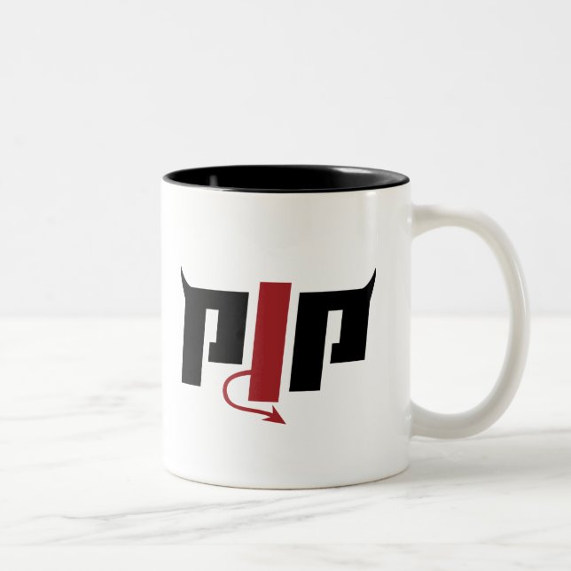PJP Horn Logo - Pierce Jackson Productions Merch Två-Tonad Mugg (Höger)
