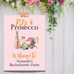 Pjs och Proseccos Rosa Spa Bachelorette Party Poster