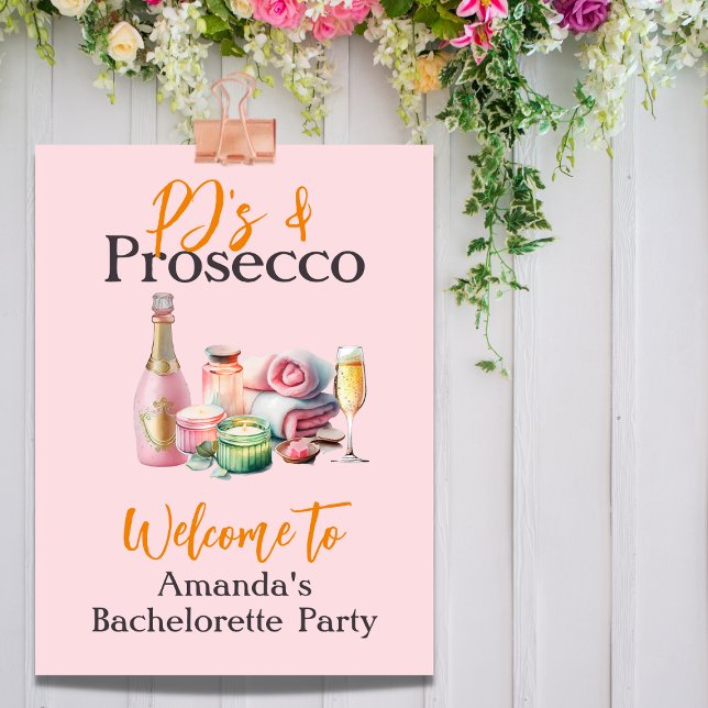 Pjs och Proseccos Rosa Spa Bachelorette Party Poster (Skapare uppladdad)