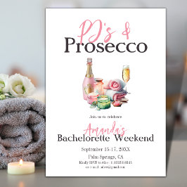 PJs Prosecco Spa Bachelorette Party Itinerary Inbjudningar