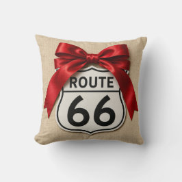 Pjuvig Route 66-kudde Röd banderoll Estetik Kudde