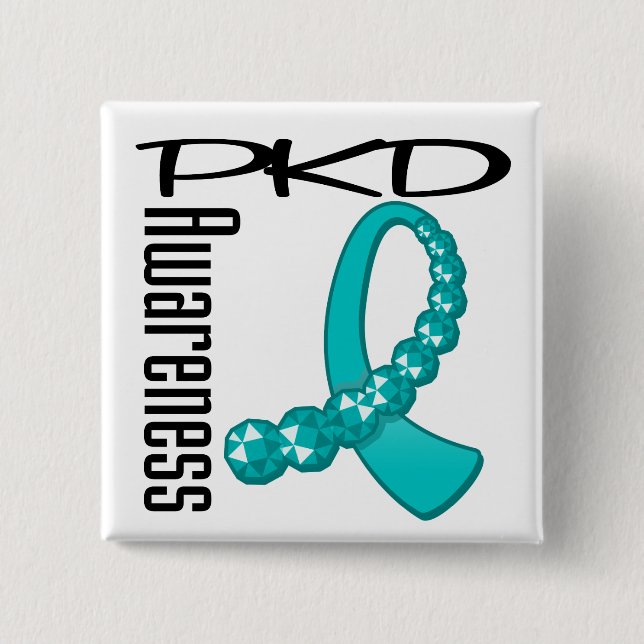 PKD Awareness Gemstone Ribbon Knapp (Framsida)