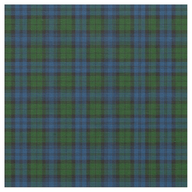 PKlan Campbell Military Tartan Grönt Black Tyg (Närbild)