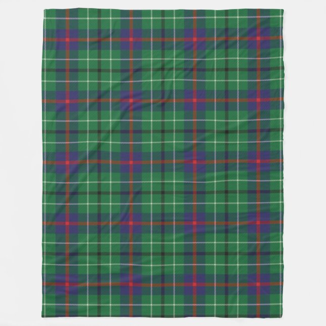PKlan Duncan Tartan Grönt Check Fleecefilt (Framsidan)