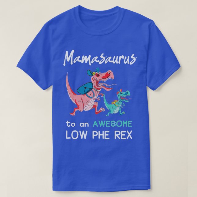 PKU Awareness Mamasaurus Dinosaur Gift T Shirt (Design framsida)