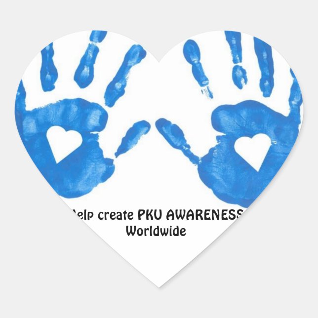 PKU Heart Sticker Hjärtformat Klistermärke (Framsida)