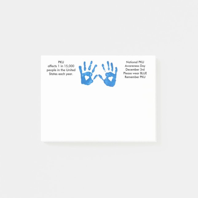PKU-medvetenhet som Posta-det noterar Post-it Block (Framsida)