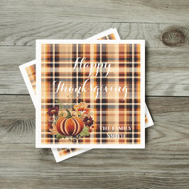 Placa de calabaza blommigt border ada en otoño pappersservett