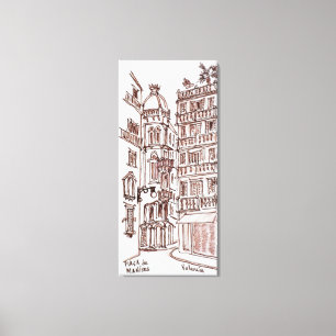 Placa de Manises i Gamla Stan Valencia, Spanien Canvastryck