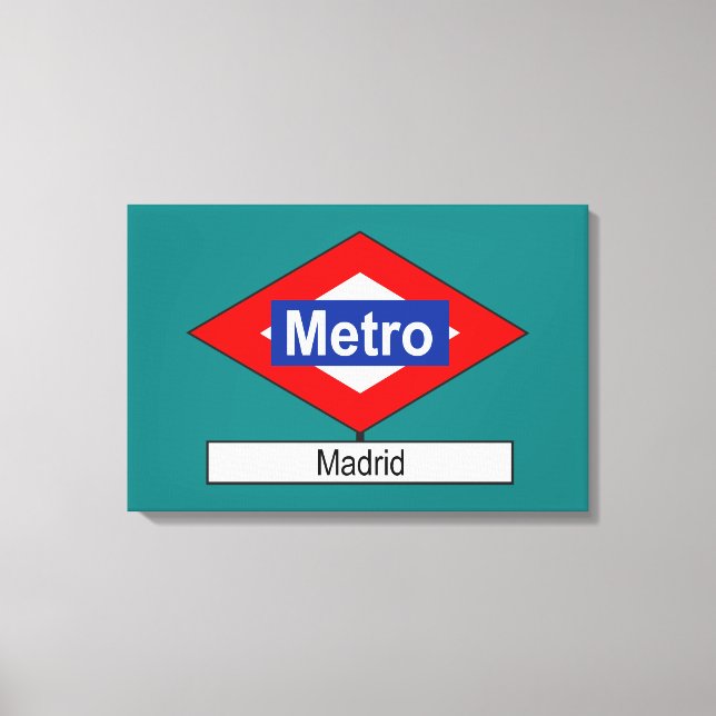 Placa Metro Madrid Canvastryck (Framsida)