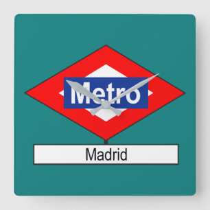 Placa Metro Madrid Fyrkantig Klocka