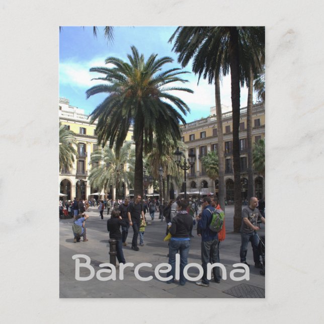 Plaça Reial, Barcelona Vykort (Framsida)