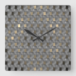 Placas cinza sobre fundo marrom claro, ton pretos fyrkantig klocka