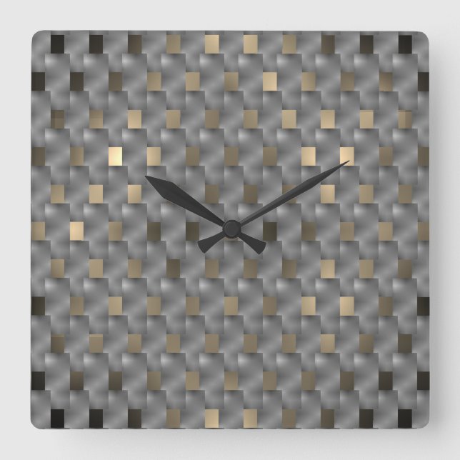 Placas cinza sobre fundo marrom claro, ton pretos fyrkantig klocka (Framsida)