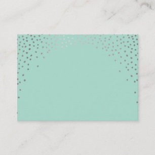 PLACE CARDS mini spot confietti silver mynta Placeringskort