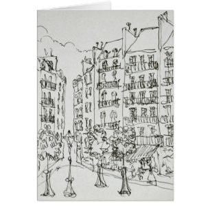 Place Dauphine, Ile de la Cite   Paris, Frankrike Hälsningskort