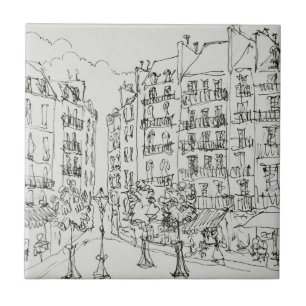 Place Dauphine, Ile de la Cite   Paris, Frankrike Kakelplatta