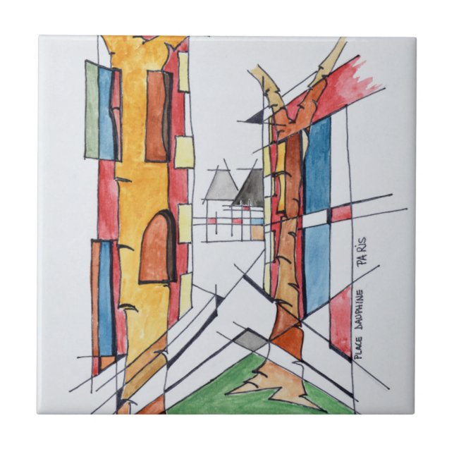 Place Dauphine | Ile de la Cite, Paris Kakelplatta (Framsidan)