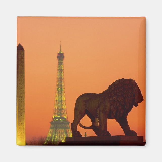 Place de la Concorde; Eiffeltornet; Obelisk; Magnet (Framsidan)