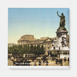 Place de la Republique 1900, Vintage Paris Frankri Magnet