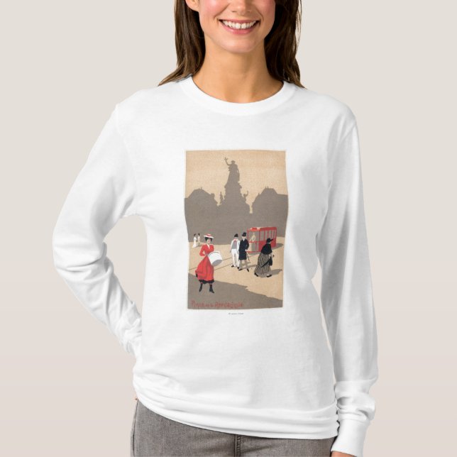 Place de la Republique art décoplats Tee Shirt (Framsida)