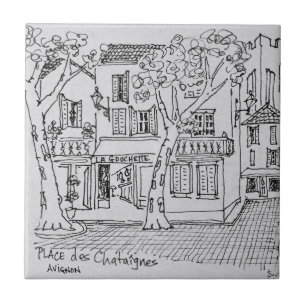 Place des Chataignes Avignon, Frankrike Kakelplatta