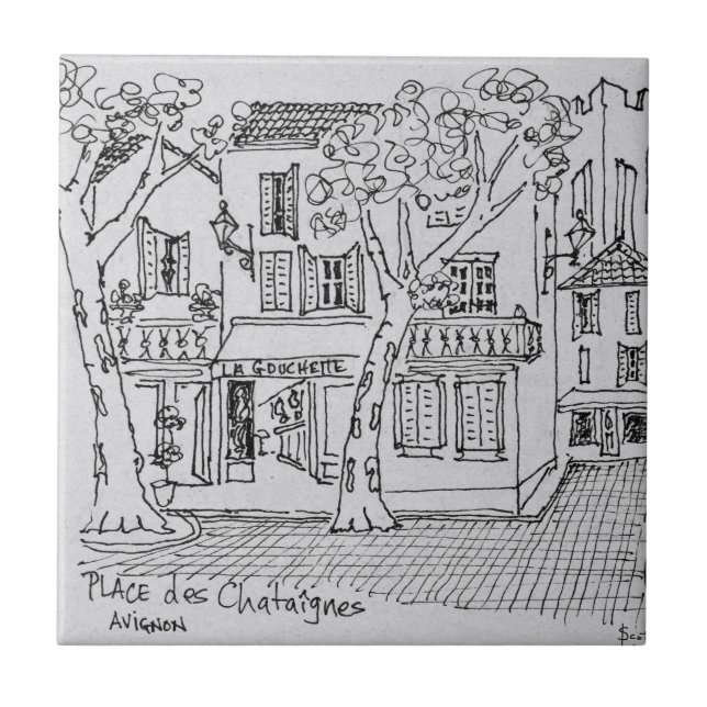 Place des Chataignes | Avignon, Frankrike Kakelplatta (Framsidan)