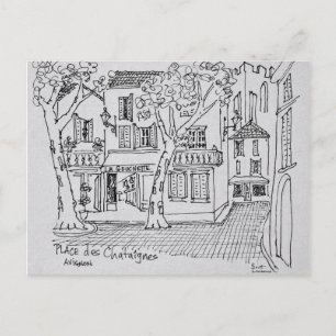 Place des Chataignes Avignon, Frankrike Vykort