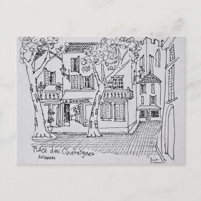 Place des Chataignes | Avignon, Frankrike Vykort (Framsida)