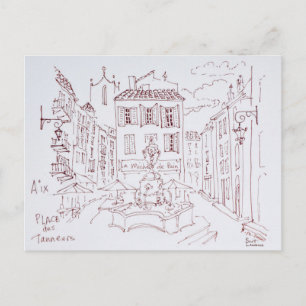 Place des Tanneurs Aix en Provence, Frankrike Vykort