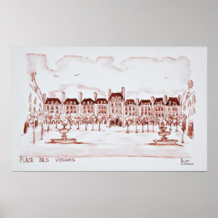 Place des Vosges Marais, Paris Poster