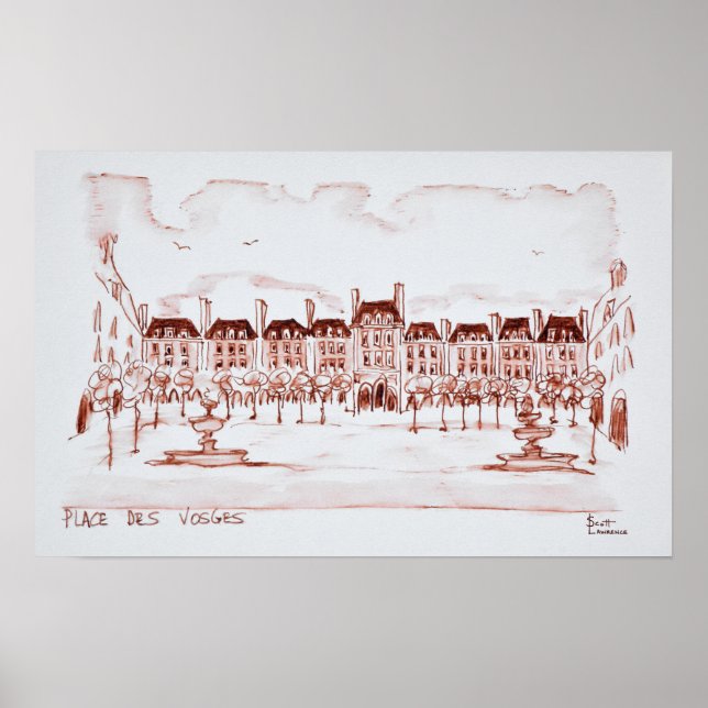 Place des Vosges | Marais, Paris Poster (Framsidan)