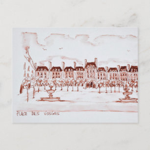 Place des Vosges Marais, Paris Vykort