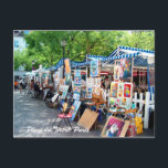 Place du Tertre, Paris Vykort<br><div class="desc">Place du Tertre är ett torg i Paris XVIII:e arrondissement. Bara några få gator från Montmartres basilika Sacré Cœur och Lapin Agile är det hjärtat av stadens upphöjda Montmartre-kvarter. Med sina många konstnärer som varje dag sätter upp sina stafflier för turisterna, är Place du Tertre en påminnelse om den tid...</div>