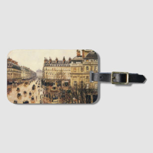 Place du Théâtre Français, Paris Regn av Pissarro Bagagebricka