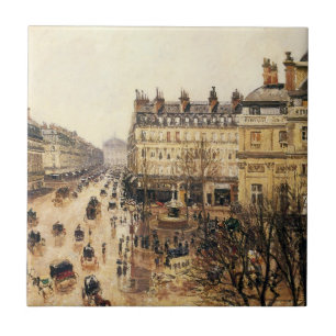 Place du Théâtre Français, Paris Regn av Pissarro Kakelplatta
