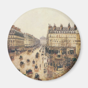 Place du Théâtre Français, Paris Regn av Pissarro Magnet