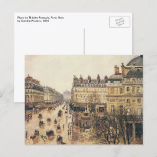 Place du Théâtre Français, Paris Regn av Pissarro Vykort