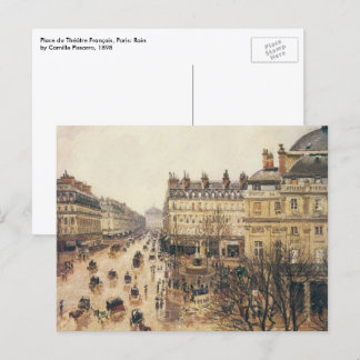 Place du Théâtre Français, Paris Regn av Pissarro Vykort