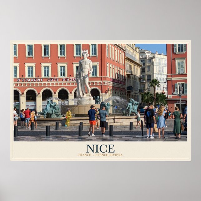 Place Masséna och Solens fontän Poster (Framsidan)
