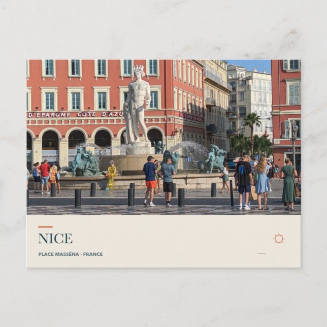 Place Masséna och Solens fontän Vykort (Framsida)