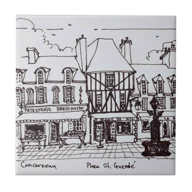 Place Saint-Guenole, Concarneau | Bretagne Kakelplatta (Framsidan)