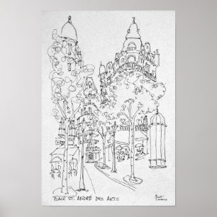Place St. Andre des Arts Paris, Frankrike Poster