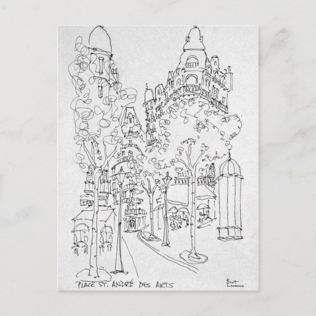 Place St. Andre des Arts | Paris, Frankrike Vykort (Framsida)