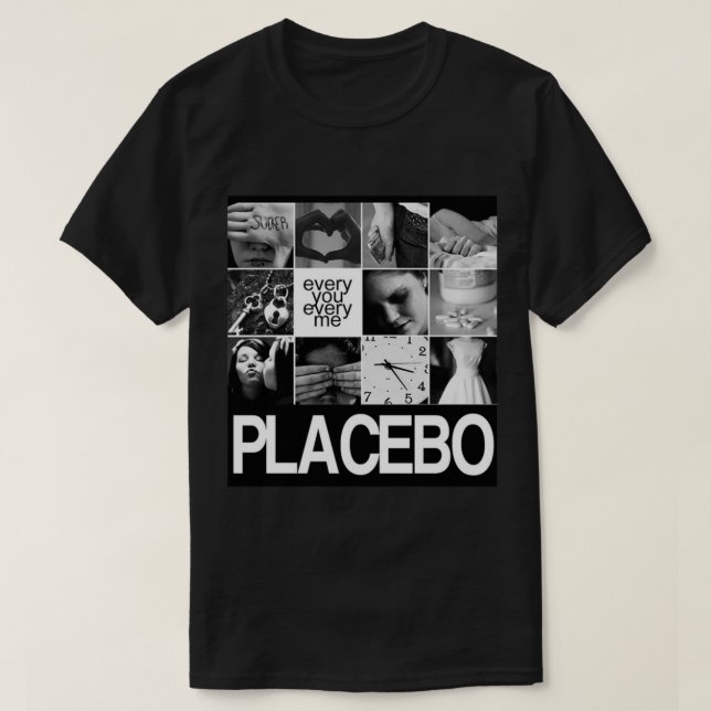 Placebo black and white photo collage Brian Molko  T Shirt (Design framsida)